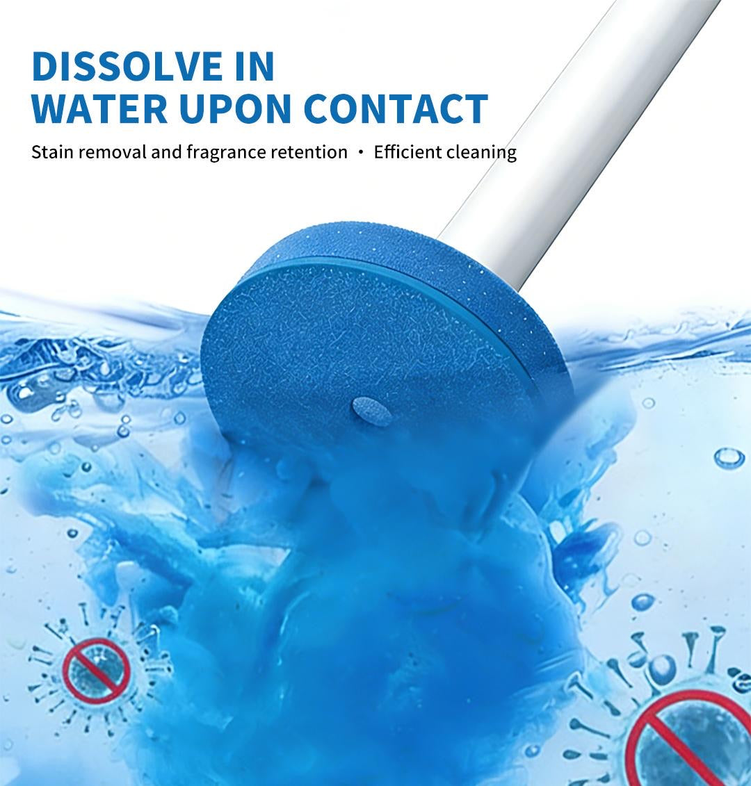 Disposable Toilet Brush Kit - Includes Refill Heads & Holder