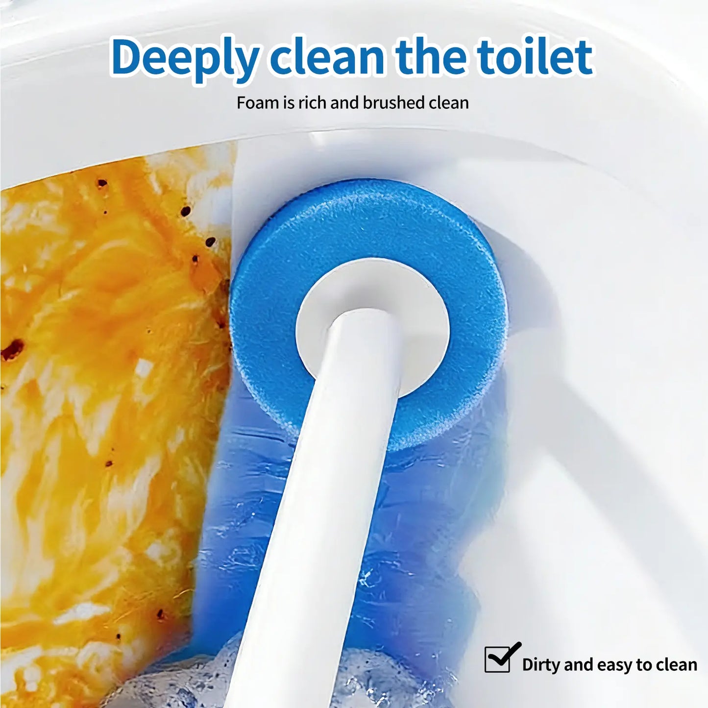 SOPAMI Disposable Toilet Brush Kit - 32/16 Refill Heads & Holder, Rotating No-Touch Deep Cleaner for Under-Rim & Corner, Bathroom Cleaning Tool for Home, RV